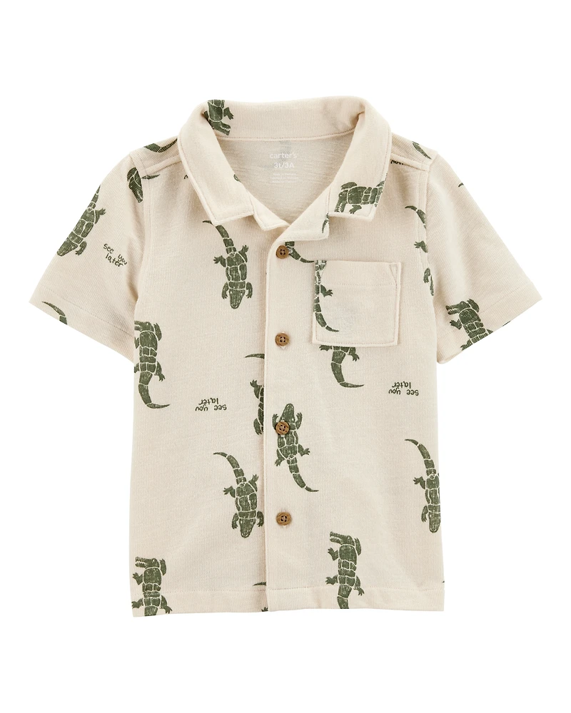 Toddler Alligator Button-Down Shirt