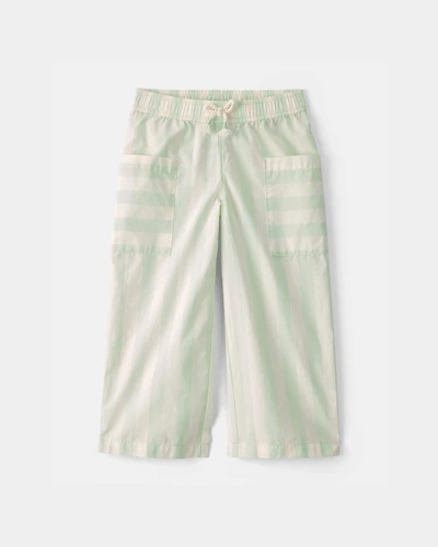 Toddler Girl Striped Pants - Green/Ivory