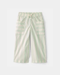 Toddler Girl Striped Pants - Green/Ivory