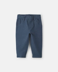 Baby Girl Knit Denim Pants - Indigo