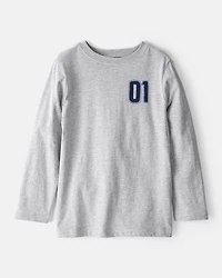 Boys Motorcycle Long-Sleeve Graphic Tee - Grey