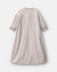 Baby Sheep Striped Fleece Loose Fit Wearable Blanket - Grey