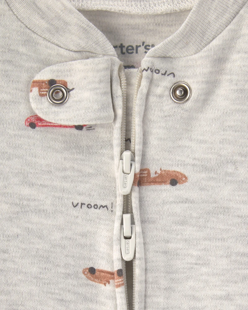 Baby Boy Race Car Snug Fit Sleeper - Grey