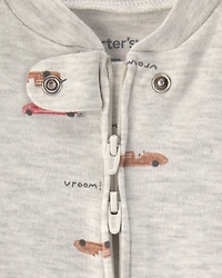 Baby Boy Race Car Snug Fit Sleeper - Grey