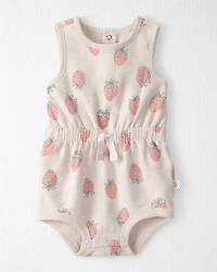 Baby Girl Organic Cotton Romper Strawberry-Print