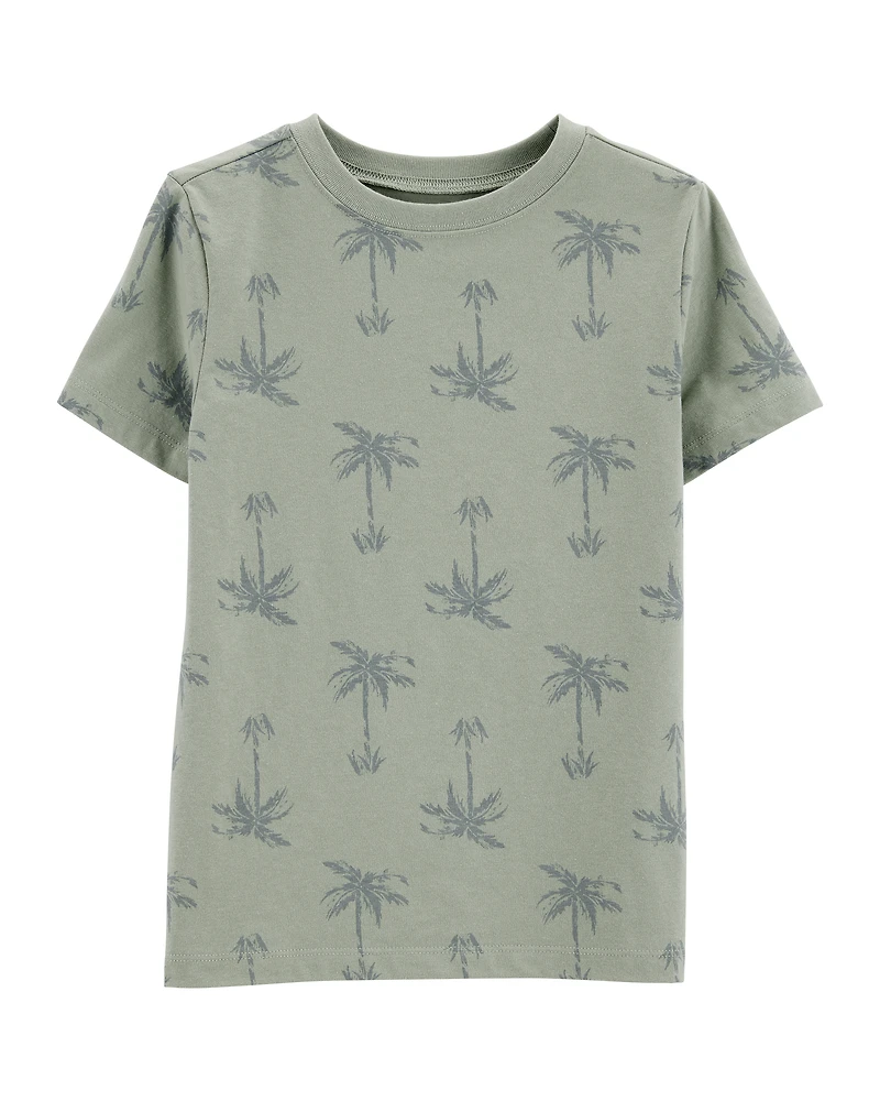 Boys Palm Tree Cotton-Blend - Green