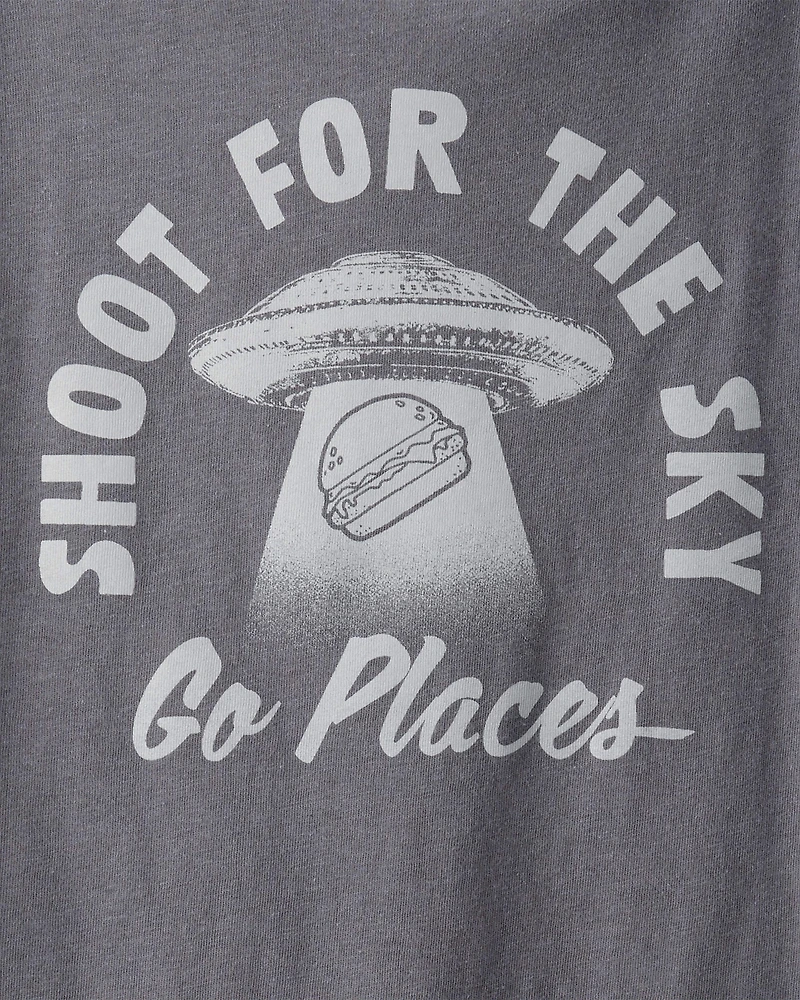 Boys Shoot For The Sky Long-Sleeve Graphic Tee - Grey