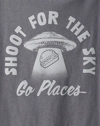 Boys Shoot For The Sky Long-Sleeve Graphic Tee - Grey