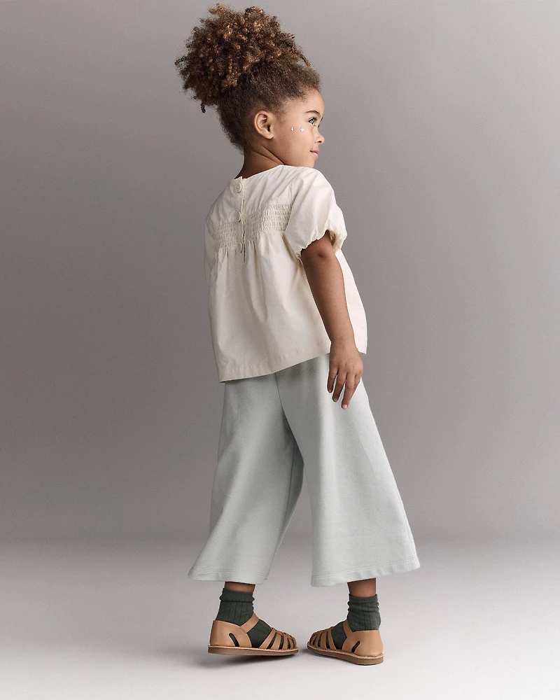Toddler Girl Wide-Leg Drape Pant - Light Blue