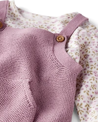 Baby Boy 2-Piece Organic Cotton Overall Set Floral Print