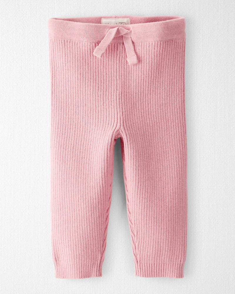 Baby Girl Organic Cotton Sweater Knit Pants