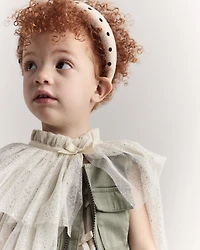 Toddler Girl Confetti Dress Up Cape - Cream/Gold