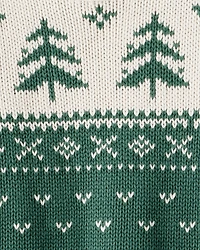 Toddler Organic Cotton Evergreen Fair Isle Sweater