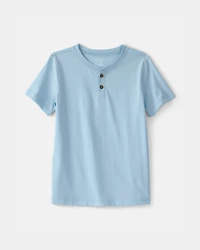 Boys Solid Henley T-Shirt - Blue