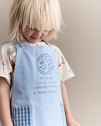 Toddler Pizza Apron with Otter Pockets - Blue