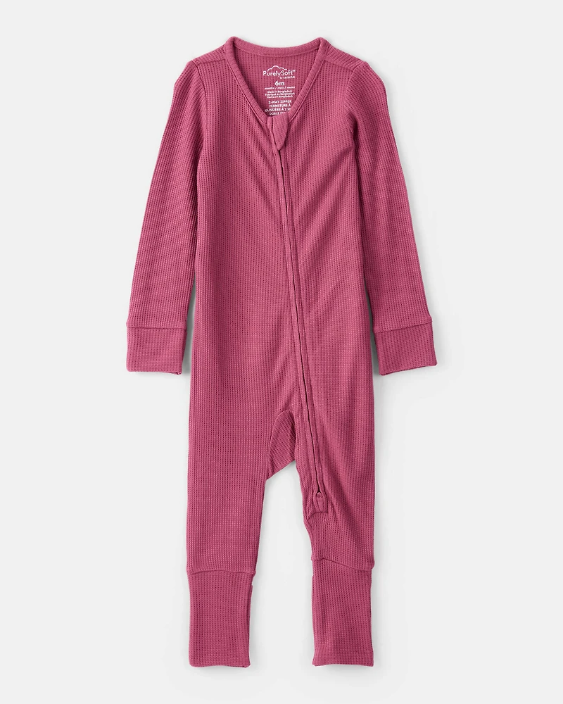 Baby Girl PurelySoft Long-Sleeve Sleeper- Pink