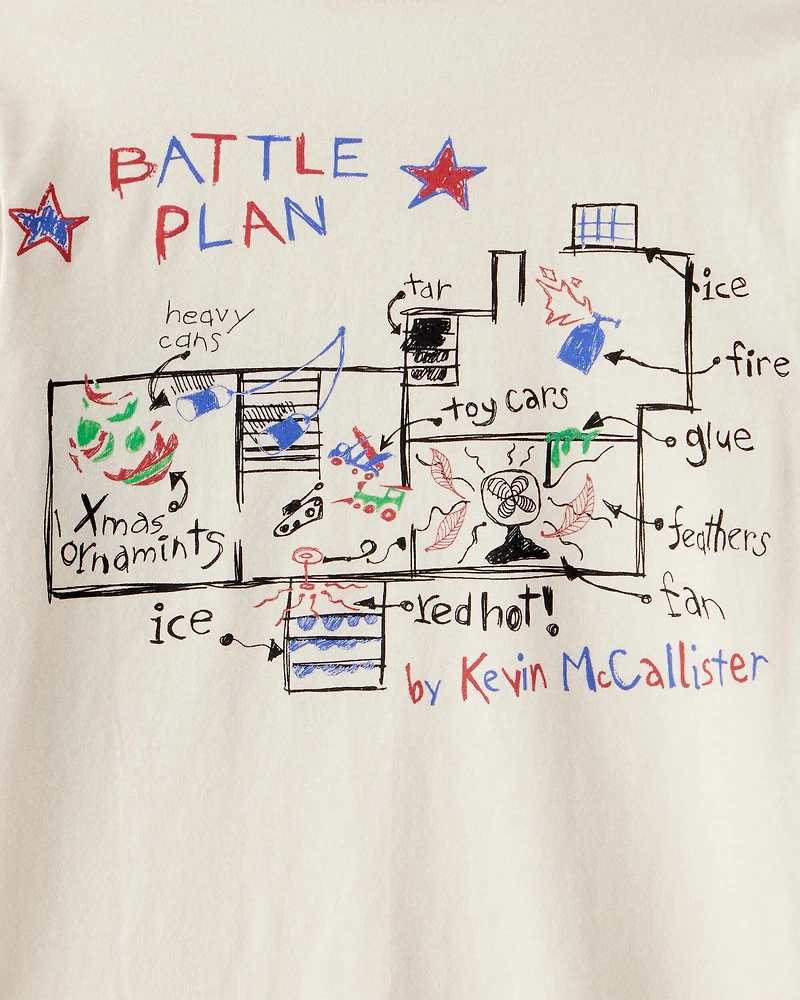 Kid Christmas Home Alone Long-Sleeve Graphic Tee - Cream