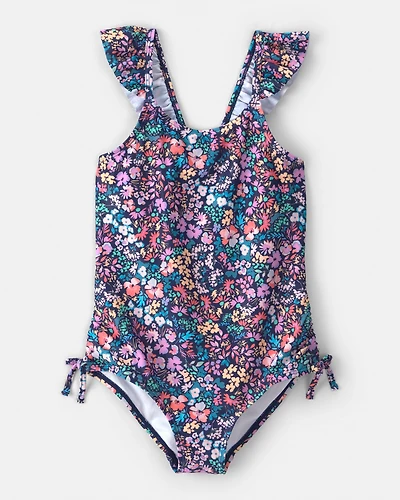 Girls Floral 1-Piece Swimsuit