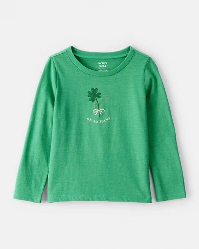Toddler Girl St. Patrick's Day Shamrock Long-Sleeve Graphic Tee - Green