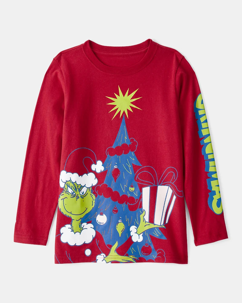 Kid Dr. Seuss™ The Grinch Long-Sleeve Graphic Tee - Red