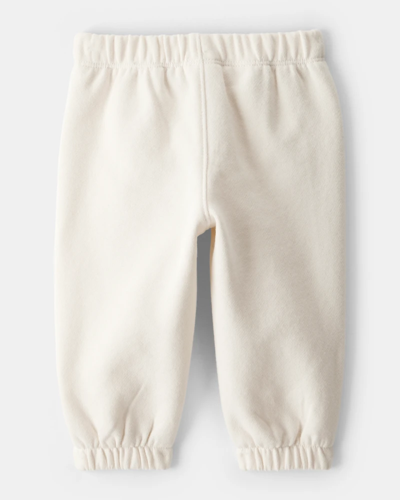 Baby Girl Fleece Pants - Cream