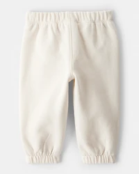 Baby Girl Fleece Pants - Cream