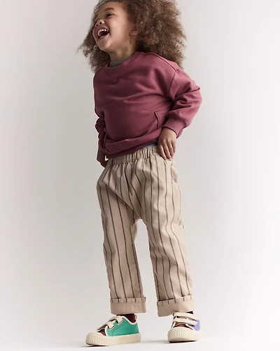 Toddler Striped Playground Pant - Beige/Olive