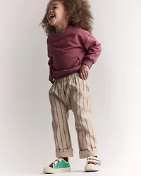 Toddler Striped Playground Pant - Beige/Olive