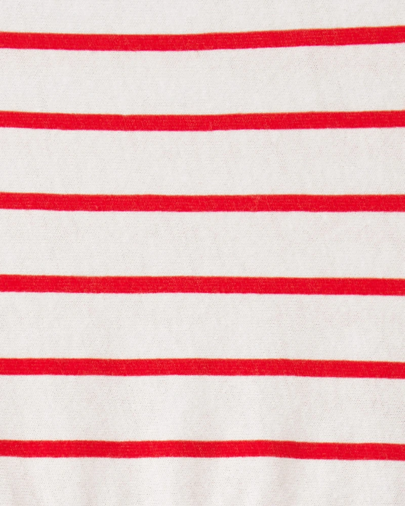 Baby Girl Striped Short-Sleeve Dress - Red/Ivory