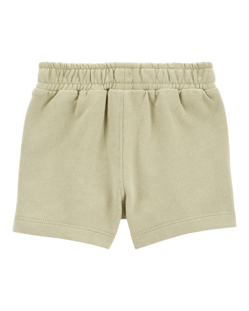 Baby Pull-On French Terry Shorts - Olive
