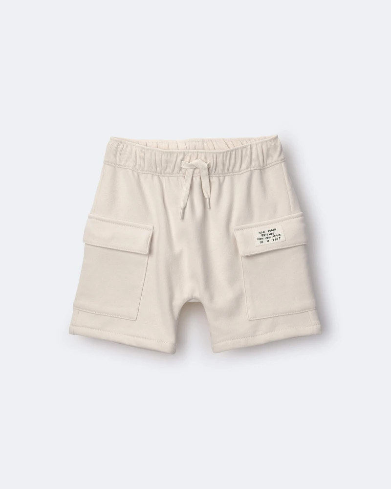 Toddler Boy Cargo Short with Pockets - Cream
