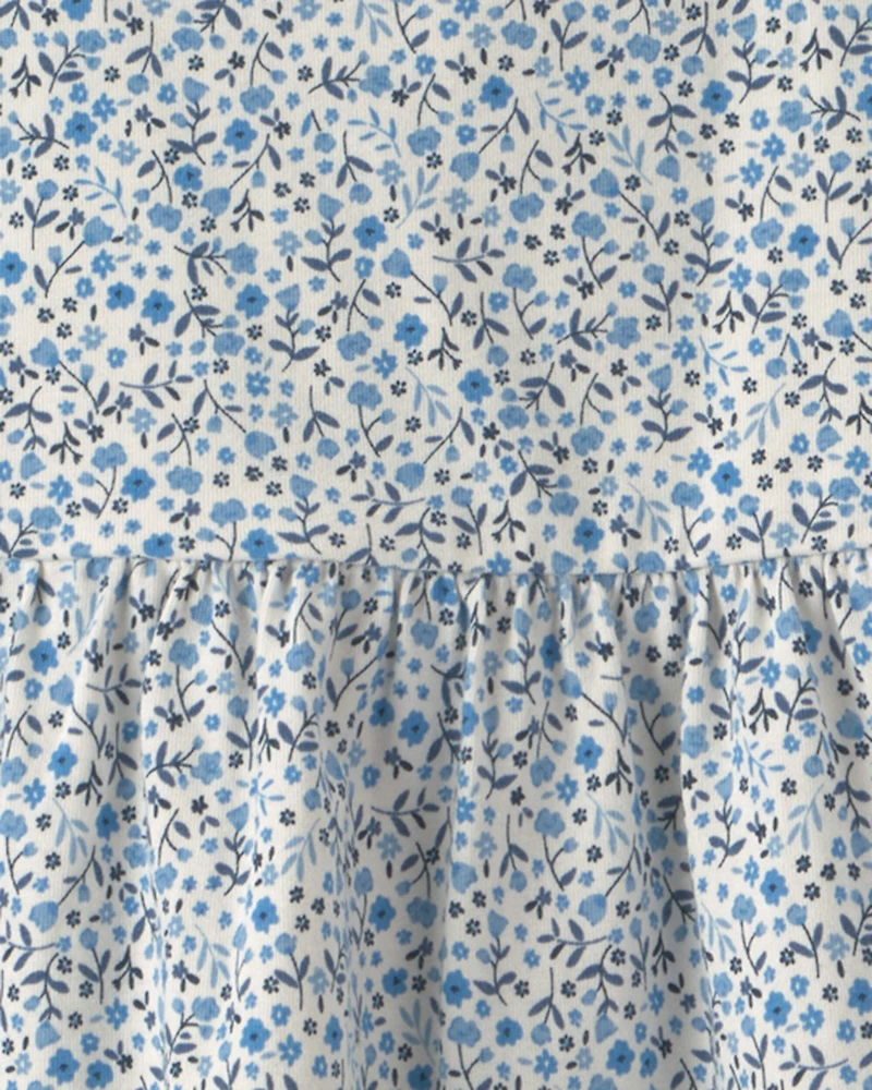 Toddler Girl Organic Cotton Tiered Dress Meadow Bloom