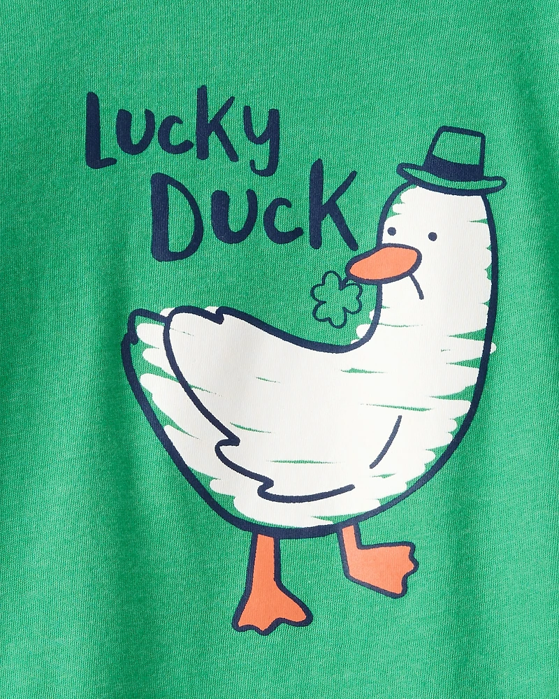 Toddler Boy St. Patricks Day Lucky Duck Long-Sleeve Graphic Tee - Green