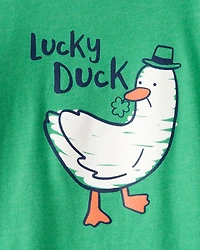 Toddler Boy St. Patricks Day Lucky Duck Long-Sleeve Graphic Tee - Green