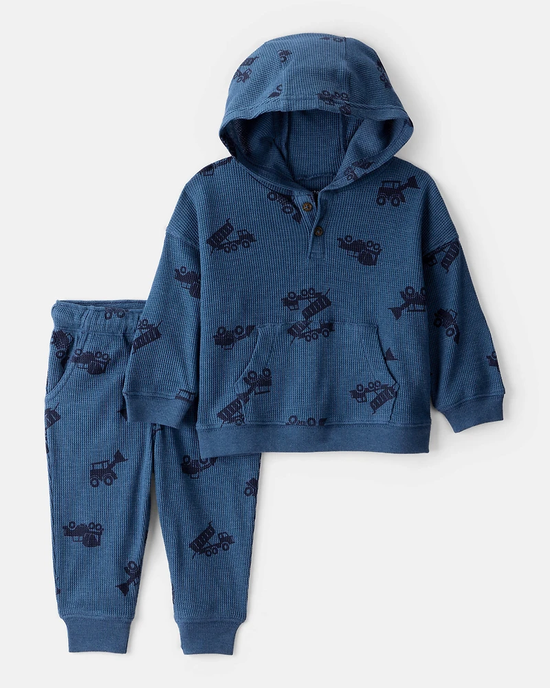 Baby Boy 2-Piece Truck Print Hoodie and Joggers Set
