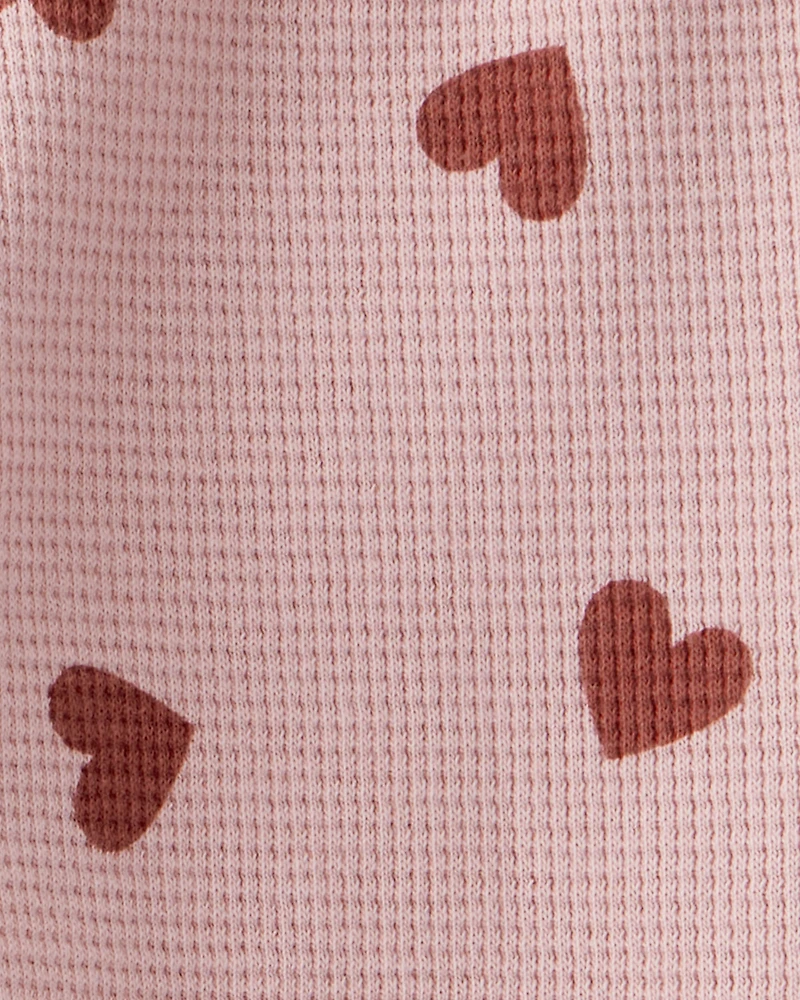 Baby Waffle Knit Set Made with Organic Cotton Heart Print