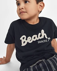 Toddler 'Beach Snacks' Graphic Tee - Black