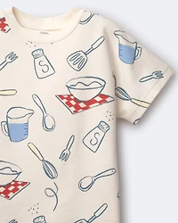 Toddler Dolman Tee Baking Print - Cream
