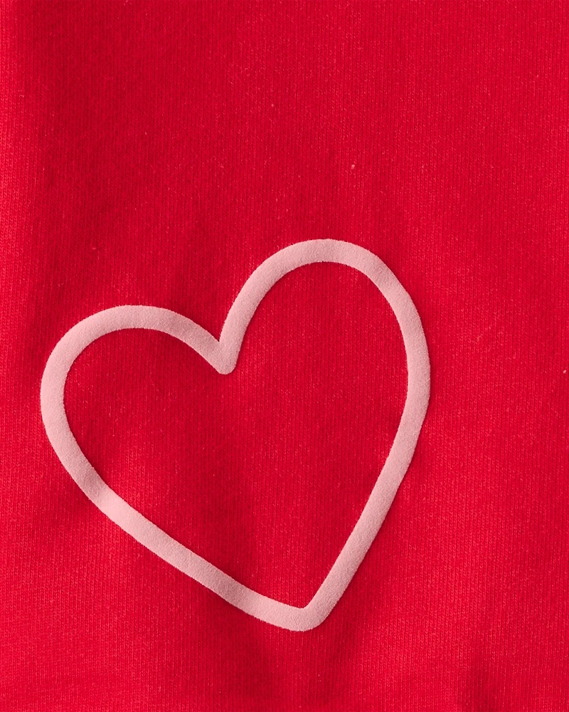 Baby Girl Valentine's Day 2-Piece Heart French Terry Tee & Pant Set - Red