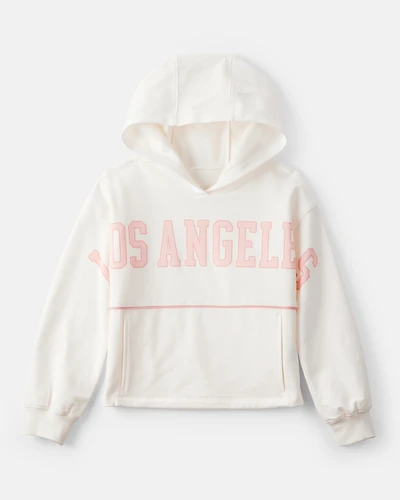 Girls Los Angeles Cotton Long-Sleeve Hoodie - Cream