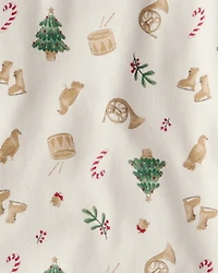 Toddler Festive Holiday PurelySoft Snug Fit 2-Piece Pajamas - Cream