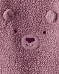 Baby Girl 2-Piece Velour Long-Sleeve Snug Fit Overall Set - Purple