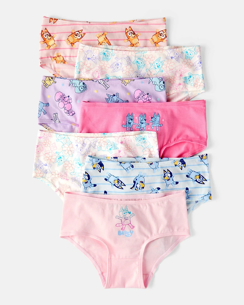 Toddler Girl 7-Pack Bluey Brief Stretch Cotton Underwear