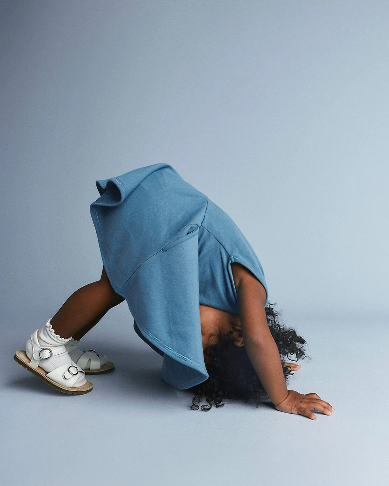 Toddler Girl French Terry Drop-Waist Dress - Teal