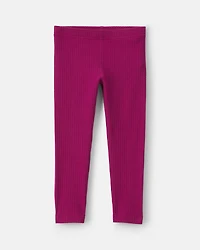 Toddler Girl Cotton Pull-On Stretch Leggings - Burgundy