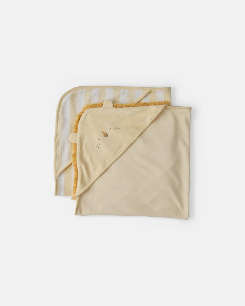 Baby 2-Pack Lion Terry Towels - Yellow