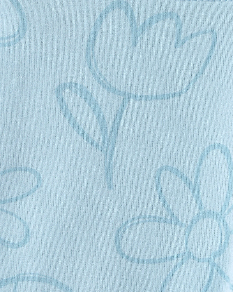 Toddler Girl Floral Ladybug Bike Shorts - Blue