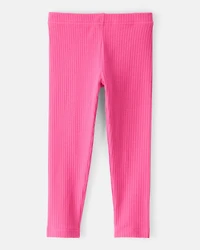 Toddler Girl Cotton Solid Stretch Leggings - Pink
