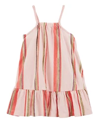 Toddler Striped Geo Print Dress