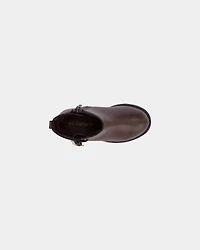 Girls Heart Charm Boots - Brown